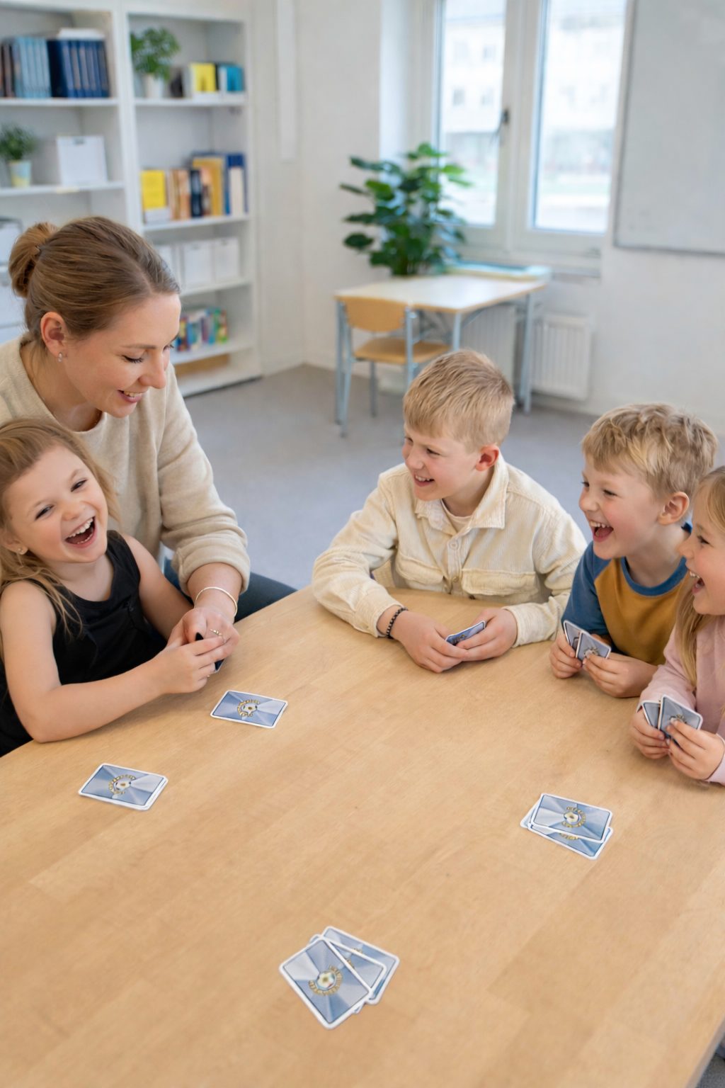 Barn spelar Fotbollskampen på fritids